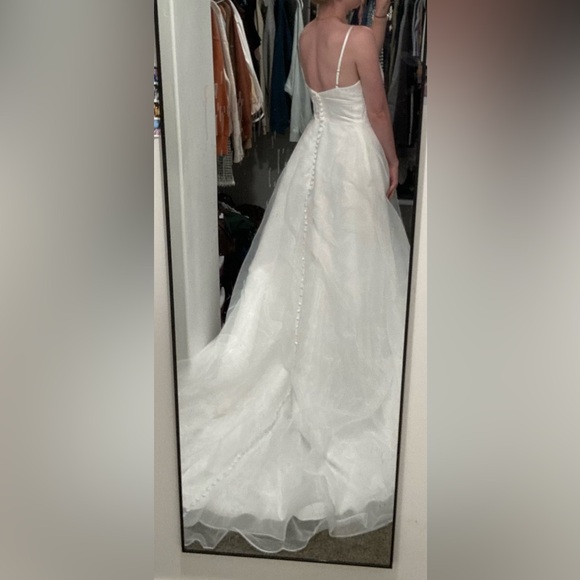 Organza A-Line Chapel Train Wedding Dress - Picture 4 of 5